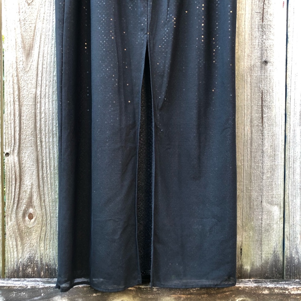Vintage Onyx Nite by Wendye Chaitin Sparkle Maxi Skirt Size 10 Back Slit Formal - Picture 9 of 13